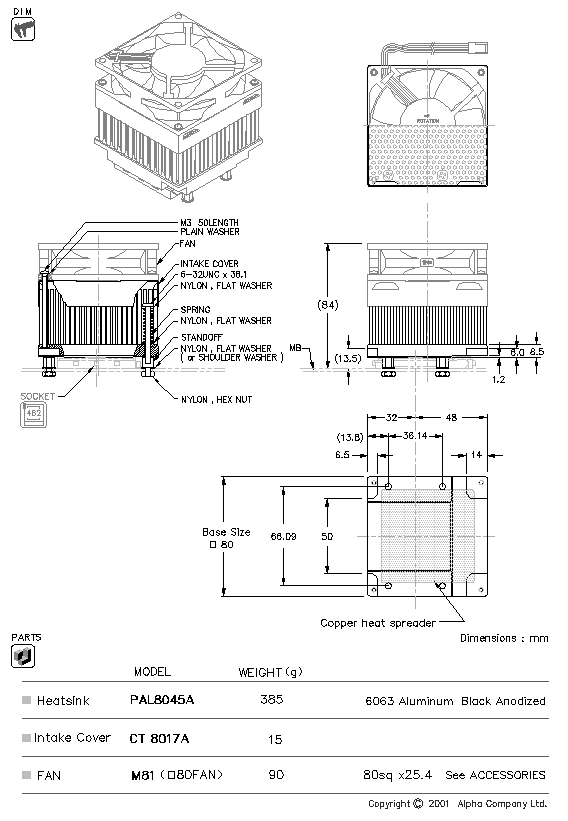 Alpha PAL-8045T Technical Specs