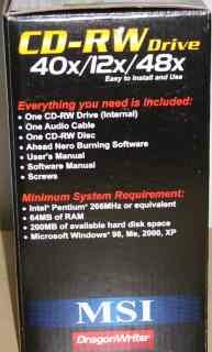 The side of the Retail box